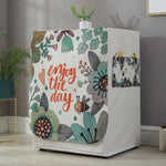 Bọc máy giặt hình trống bằng vải cotton và linen hoạt hình, 83x60x60cm