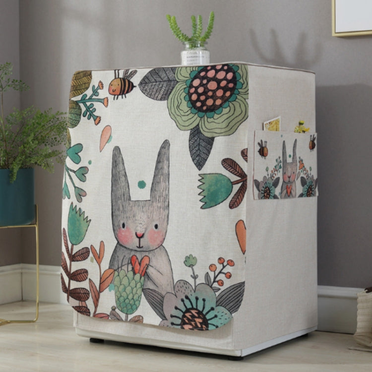 Bọc máy giặt hình trống bằng vải cotton và linen hoạt hình, 83x60x60cm