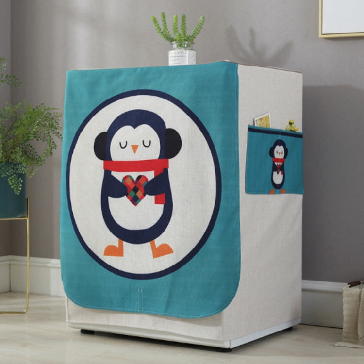 Bọc máy giặt hình trống bằng vải cotton và linen hoạt hình, 83x60x60cm