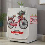 Bọc máy giặt hình trống bằng vải cotton và linen hoạt hình, 83x60x60cm