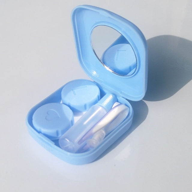 Bộ 5 hộp đựng kính áp tròng nhựa mini hình vuông có gương