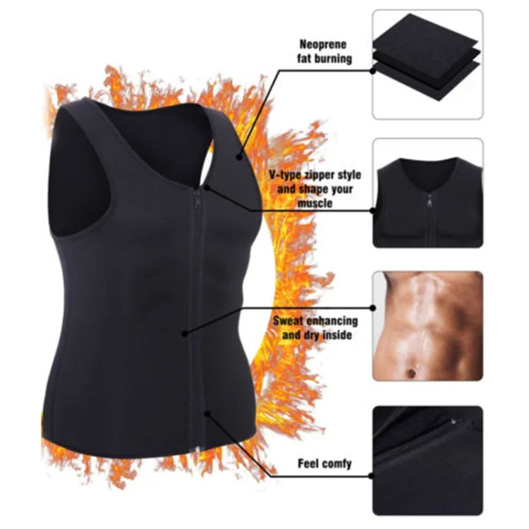Áo ghi lê nam có khóa kéo, đai nịt bụng thể dục, S, L, XL, XXL, XXXL, M