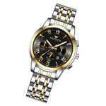 Đồng hồ quartz nữ FNGEEN 4006 thời trang phát sáng hiển thị ngày, mặt vàng xanh, mặt vàng đen, mặt vàng vàng, mặt vàng trắng, mặt trắng thép xanh, mặt trắng thép xanh lá, mặt trắng thép đen, mặt trắng thép trắng