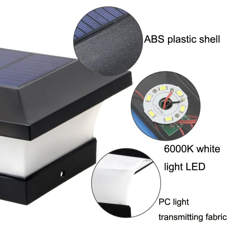Đèn cột ngoài trời năng lượng mặt trời LED chống nước đèn chiếu sáng sân vườn, Ánh sáng vàng ấm, Ánh sáng trắng