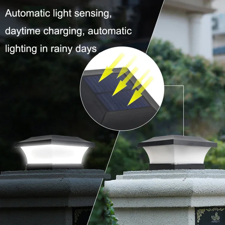 Đèn cột ngoài trời năng lượng mặt trời LED chống nước đèn chiếu sáng sân vườn, Ánh sáng vàng ấm, Ánh sáng trắng