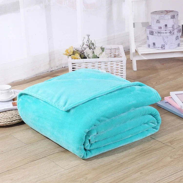 Chăn lông cừu flannel màu trơn, chăn phủ sofa họa tiết kẻ siêu mềm, chăn mùa đông ấm áp dễ giặt, chăn lông giả, kích thước 70x100cm, 200x230cm