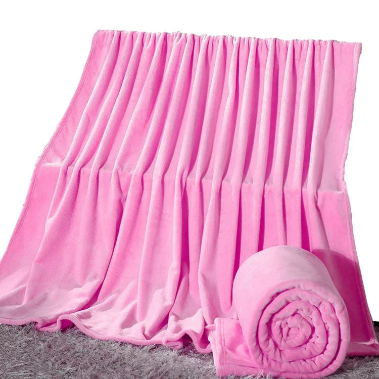 Chăn lông cừu flannel màu trơn, chăn phủ sofa họa tiết kẻ siêu mềm, chăn mùa đông ấm áp dễ giặt, chăn lông giả, kích thước 70x100cm, 200x230cm