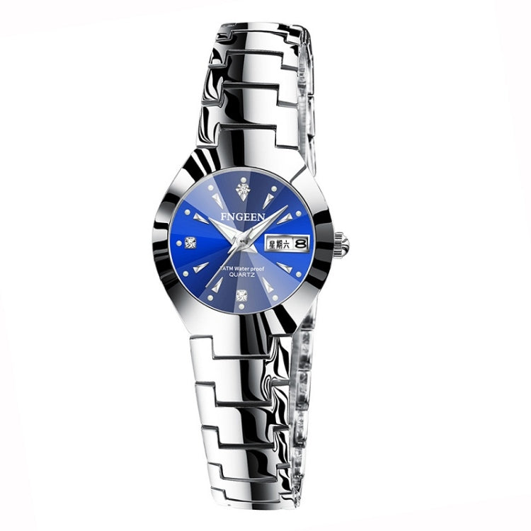 Đồng hồ quartz cặp đôi dây thép thời trang nữ FNGEEN 5808, mặt cà phê thép nâu, mặt đen thép đen, mặt trắng thép không gỉ, mặt đen thép trắng, mặt xanh thép không gỉ