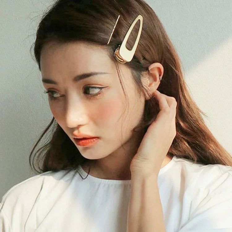 Kẹp tóc trang sức mạ kim loại kẹp ngọc trai nữ đội đầu cô dâu