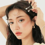 Kẹp tóc trang sức mạ kim loại kẹp ngọc trai nữ đội đầu cô dâu