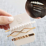 Kẹp tóc trang sức mạ kim loại kẹp ngọc trai nữ đội đầu cô dâu