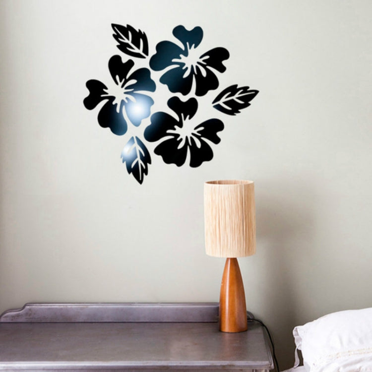 Bộ 2 bộ decal dán tường họa tiết hoa trang trí nhà 3D, Decal gương dán tường trang trí phòng khách DIY
