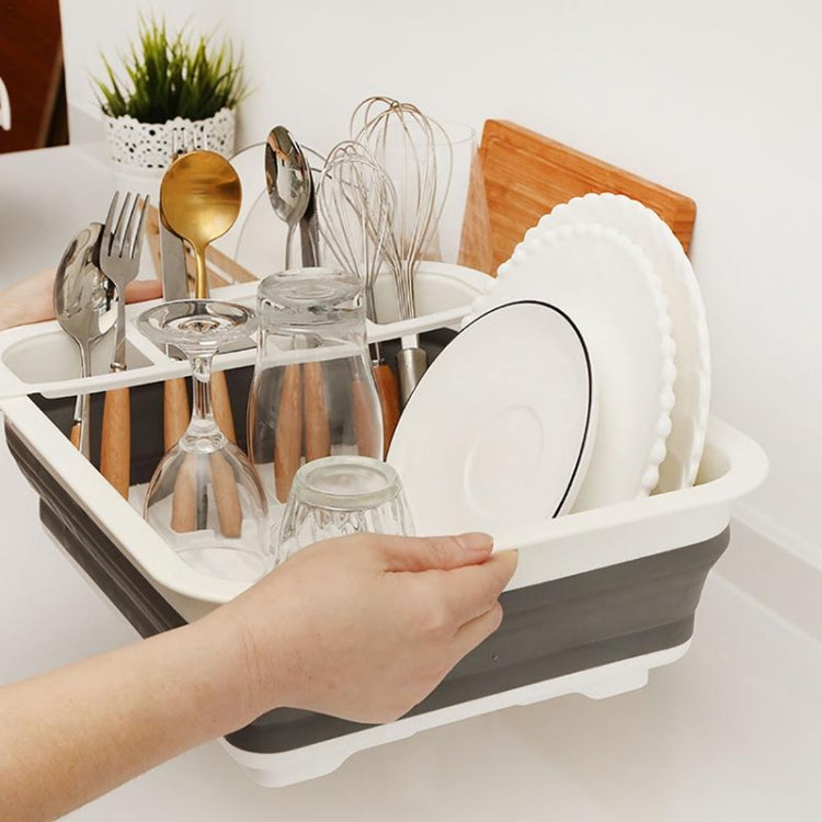 Giá để bát gấp gọn, giá để chén đĩa di động, thiết kế rổ thoát nước chậu bát