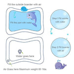 Đệm chơi nước bể cá bơm hơi cho bé, thảm chơi nằm sấp, màu xanh nhạt 66*50cm, trắng 60*50cm, xanh dương 60*50cm