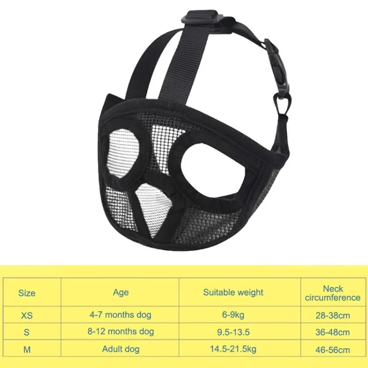 Khẩu trang miệng chó Bulldog Dụng cụ thú cưng, Phiên bản phủ lưới toàn bộ, XXS, XS, S, M, L