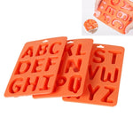 Bộ 3 khuôn làm đá viên silicone hình chữ cái A-Z, 3 trong 1 hình chữ cái (màu cam)