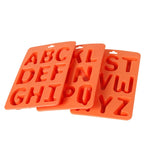 Bộ 3 khuôn làm đá viên silicone hình chữ cái A-Z, 3 trong 1 hình chữ cái (màu cam)