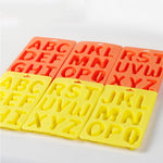 Bộ 3 khuôn làm đá viên silicone hình chữ cái A-Z, 3 trong 1 hình chữ cái (màu cam)