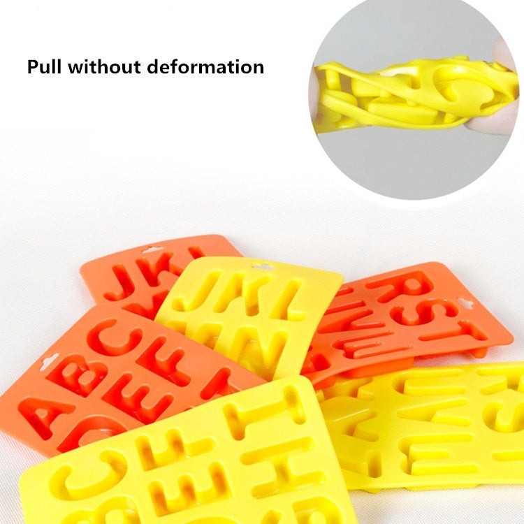 Bộ 3 khuôn làm đá viên silicone hình chữ cái A-Z, 3 trong 1 hình chữ cái (màu cam)