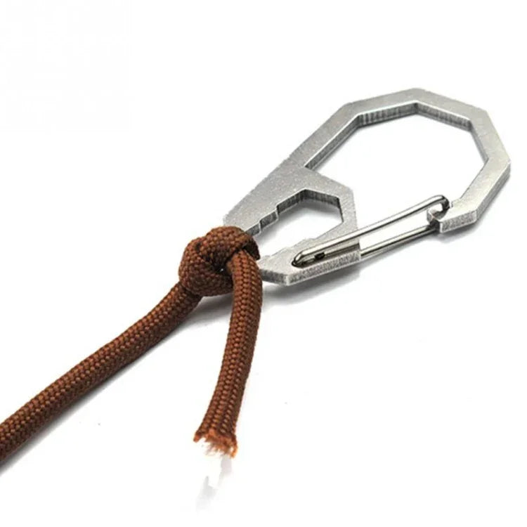 Dụng cụ cắm trại ngoài trời EDC Cờ lê lục giác ngoài móc khóa carabiner bằng thép không gỉ, khóa leo núi đa chức năng móc treo chìa khóa