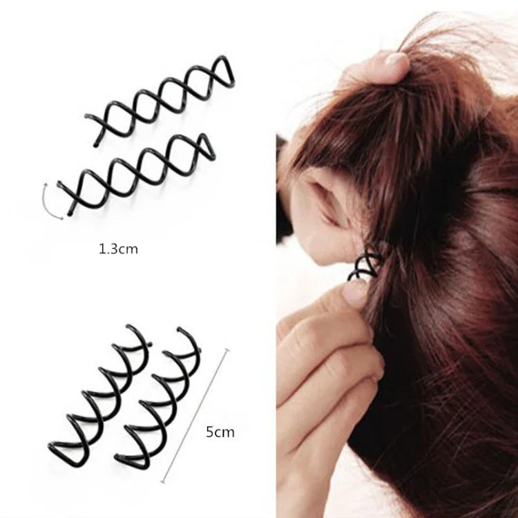 5 chiếc kẹp tóc xoắn ốc, phụ kiện tóc, kẹp tóc hình tròn Y, băng đô