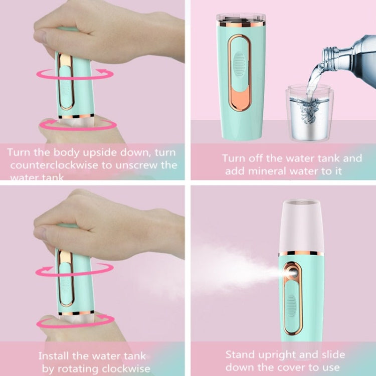 Bình xịt dưỡng ẩm mini di động sạc lại được, máy tạo ẩm làm đẹp khử trùng tự động phun cồn, Bình xịt dưỡng ẩm