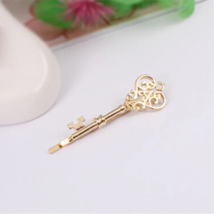 Kẹp tóc mini vintage hình chìa khóa kẹp chữ phụ kiện tóc nữ