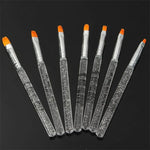 Bộ 7 cây cọ vẽ móng nghệ thuật UV Gel Acrylic thiết kế pha lê, bộ dụng cụ bút vẽ, khắc và vẽ pha lê