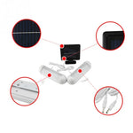 Đèn nhà kho năng lượng mặt trời LED gắn tường đôi, IP44 chống nước, đèn kéo ngoài trời