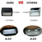 Đèn sân vườn ngoài trời 6 LED IP65 chống nước, đèn tường cảm biến năng lượng mặt trời, đèn khẩn cấp