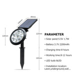 Đèn sân vườn năng lượng mặt trời 9 LED ngoài trời điều chỉnh IP65 chống nước, đổi màu, ánh sáng trắng ấm + trắng