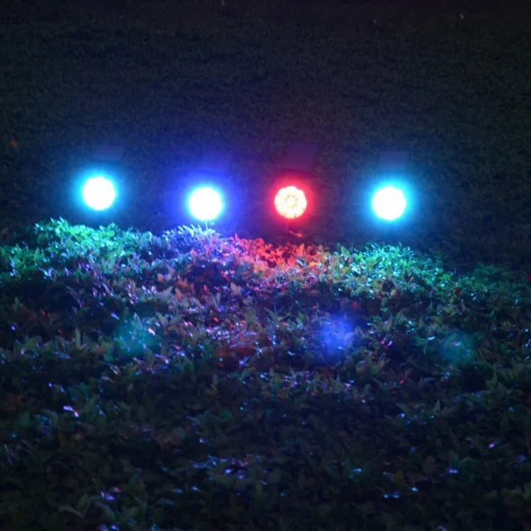 Đèn sân vườn năng lượng mặt trời 9 LED ngoài trời điều chỉnh IP65 chống nước, đổi màu, ánh sáng trắng ấm + trắng