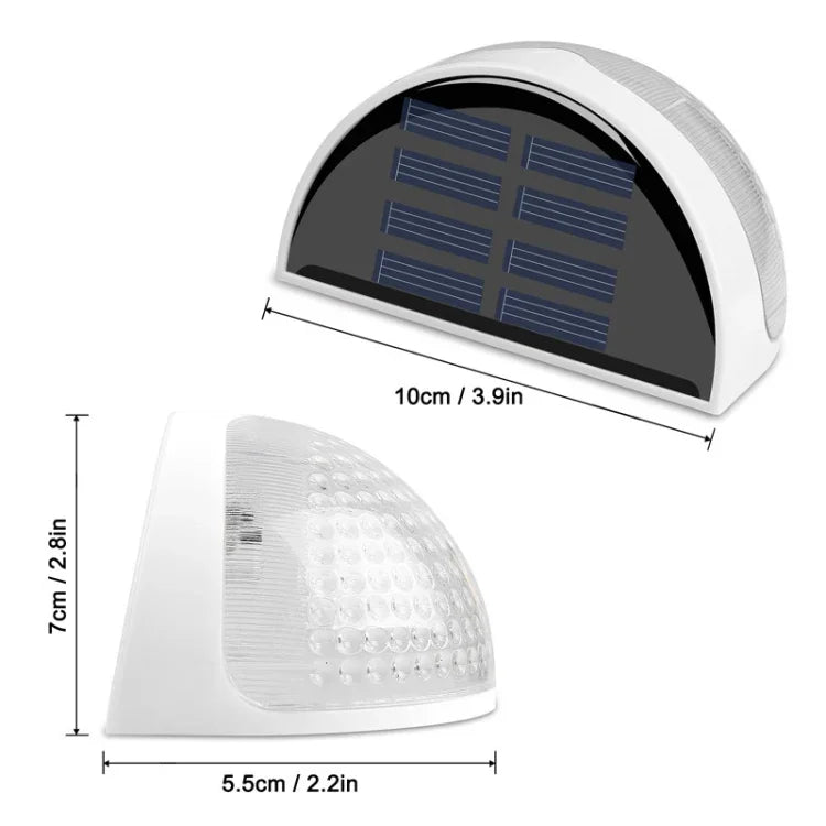 Đèn hàng rào điều khiển ánh sáng năng lượng mặt trời bán nguyệt IP55 chống nước, đèn sân vườn, ánh sáng trắng ấm, ánh sáng trắng