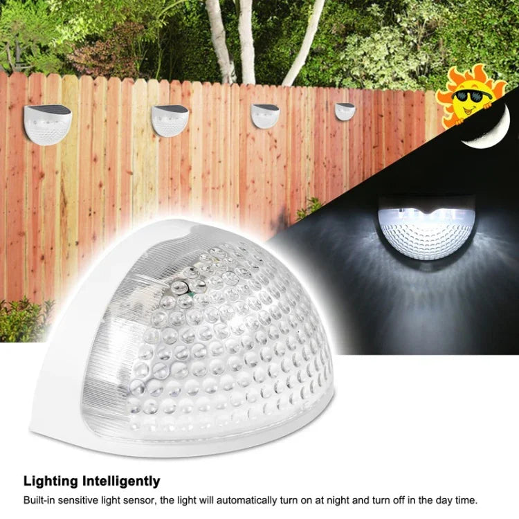 Đèn hàng rào điều khiển ánh sáng năng lượng mặt trời bán nguyệt IP55 chống nước, đèn sân vườn, ánh sáng trắng ấm, ánh sáng trắng