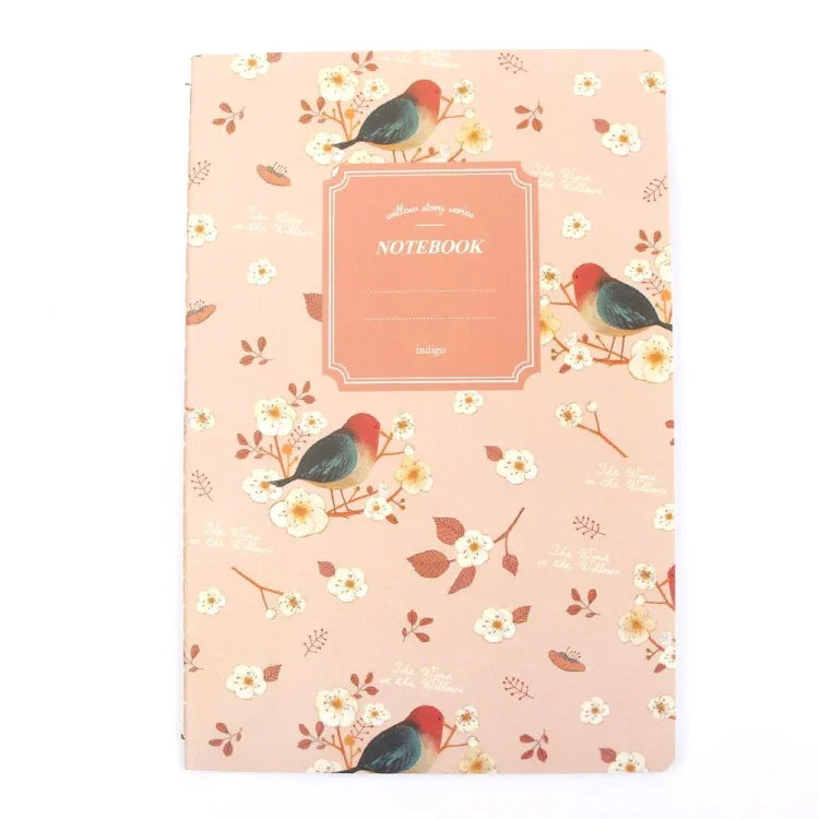 Sổ tay vẽ nhật ký họa tiết hoa, chim, động vật dễ thương Kawaii G12G108, giao màu ngẫu nhiên, G12G108