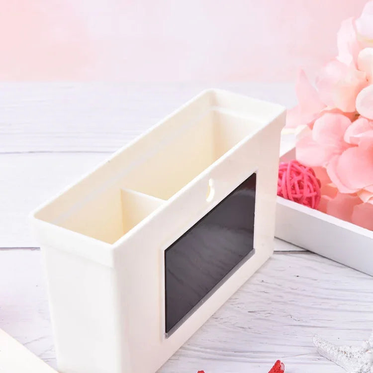2 hộp nhựa lưu trữ nam châm, ngăn kéo bảng đen, bút phấn, tổ chức bàn làm việc, hộp lưu trữ gia đình, hộp lưu trữ nam châm