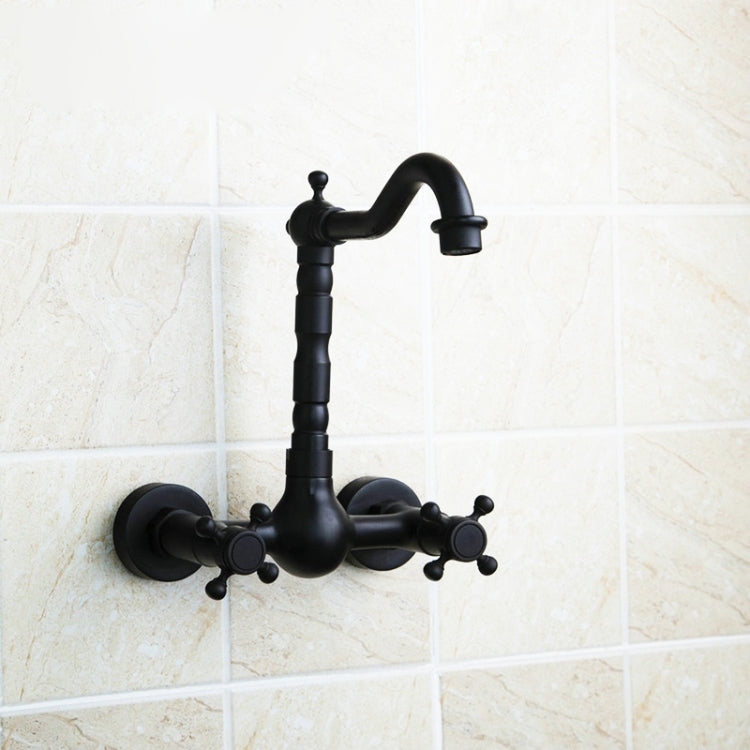 Vòi nước gắn tường phòng tắm bằng đồng nguyên chất, nước nóng lạnh kiểu cổ điển