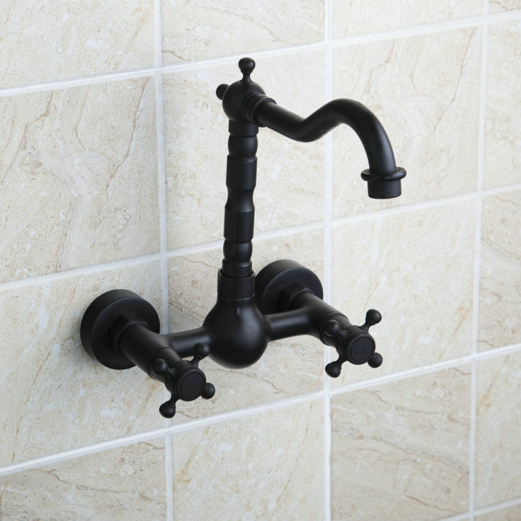 Vòi nước gắn tường phòng tắm bằng đồng nguyên chất, nước nóng lạnh kiểu cổ điển