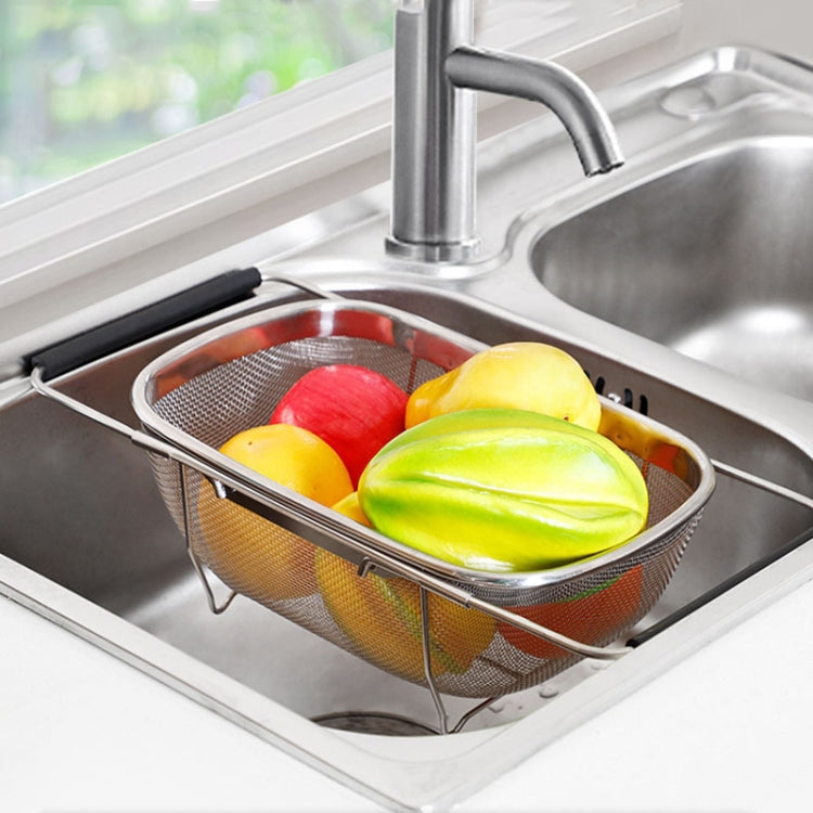 Dụng cụ lọc gấp bằng thép không gỉ, rổ đựng rau quả gia dụng có thể kéo ra, kích thước 24x34x11cm, 18x27x11cm