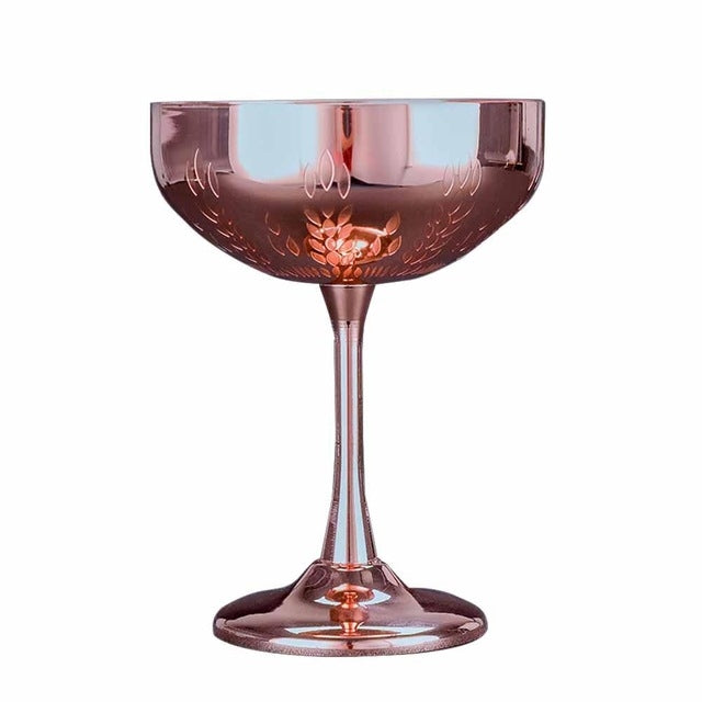 Cốc thép không gỉ 304 in hình bông lúa mì, ly martini, ly rượu, đồ uống