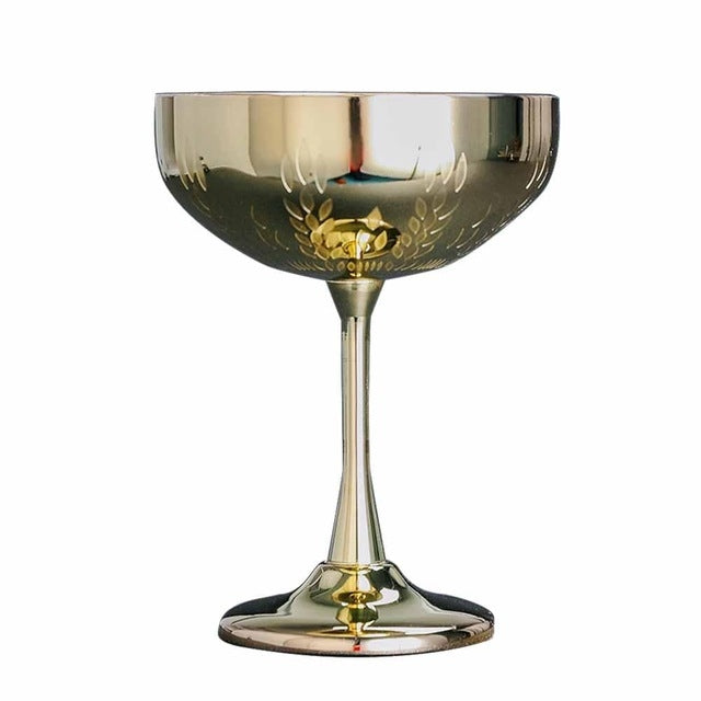Cốc thép không gỉ 304 in hình bông lúa mì, ly martini, ly rượu, đồ uống
