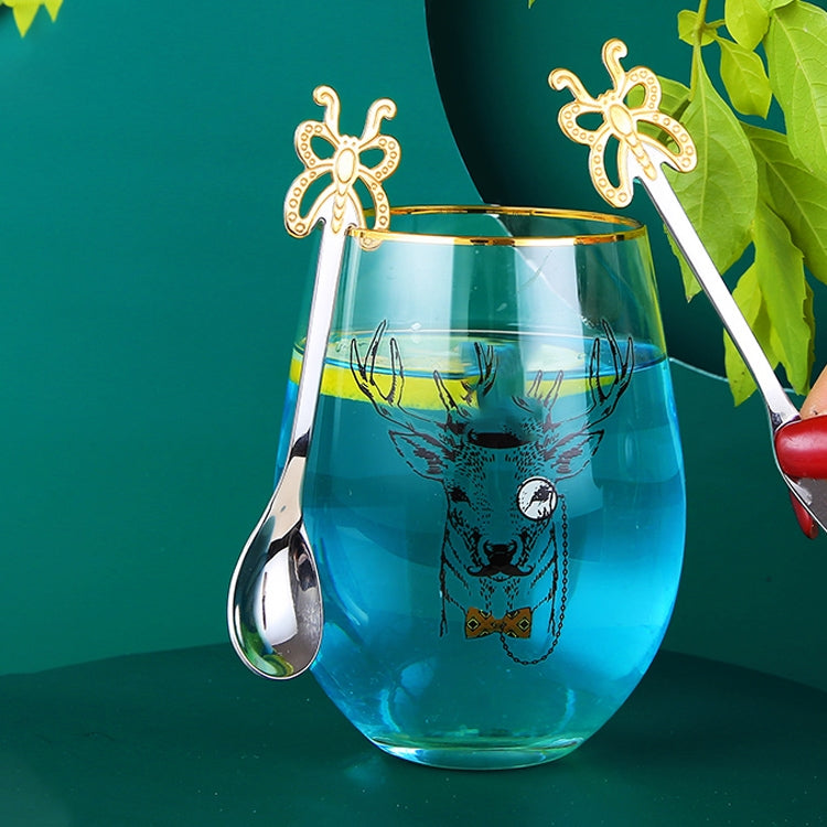 Muỗng cà phê hình bướm nhiều màu bằng thép không gỉ, muỗng trái cây, đồ uống lạnh, kem, trà, màu bạc, vàng, vàng hồng, cầu vồng, đen, tím