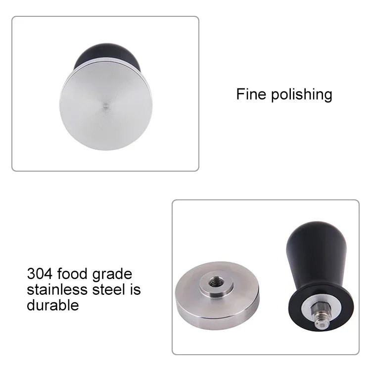 Búa nén bột cà phê bằng thép không gỉ với áp suất không đổi Alumina, 58mm màu đen