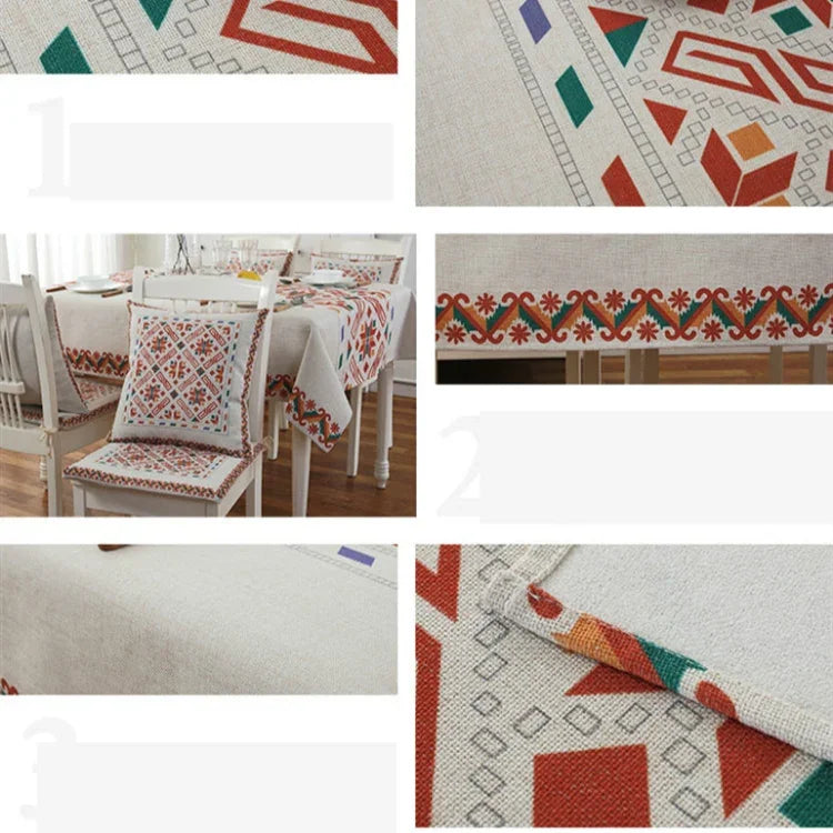 Khăn trải bàn vải lanh họa tiết cổ điển cho bữa tối, trang trí nhà, chống bụi, kích thước 85x85cm, 110x110cm, 110x160cm, 130x180cm