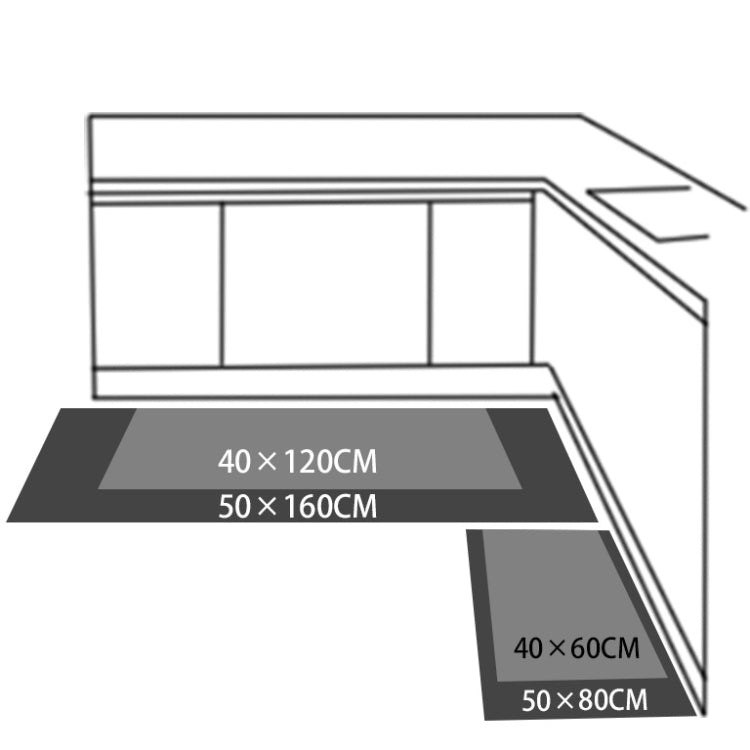 Thảm chống trượt hình học hiện đại cho nhà bếp, các kích thước 40x60cm, 40x120cm, 50x80cm, 50x160cm, 40x60cm+40x120cm, 50x80cm+50x160cm
