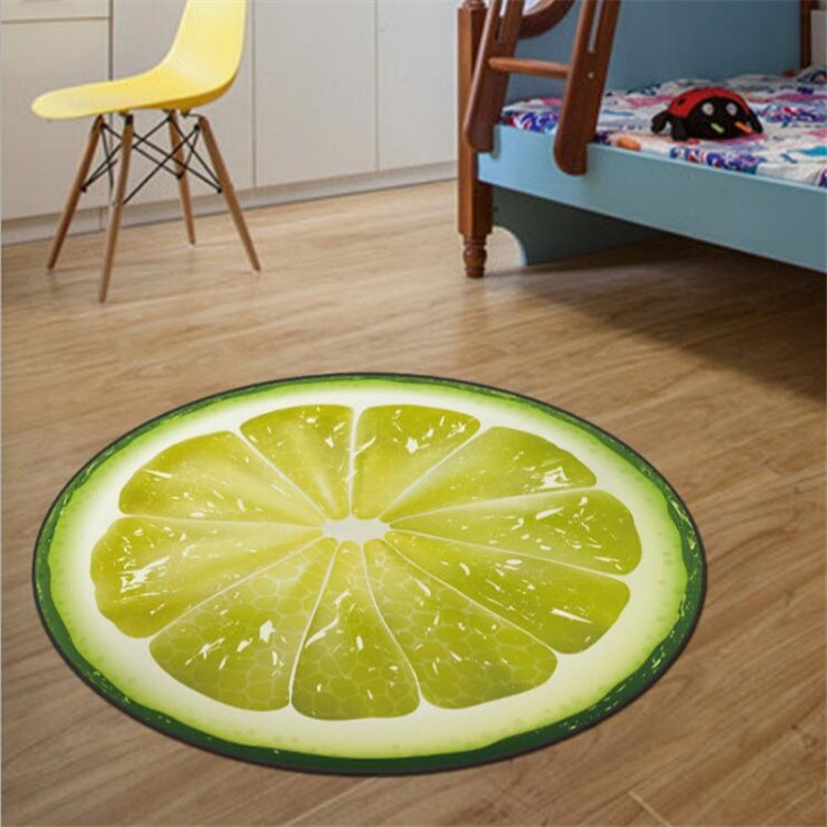 Thảm phòng họa tiết trái cây, nhung pha lê tròn chống trượt, đường kính 60cm, đường kính 100cm