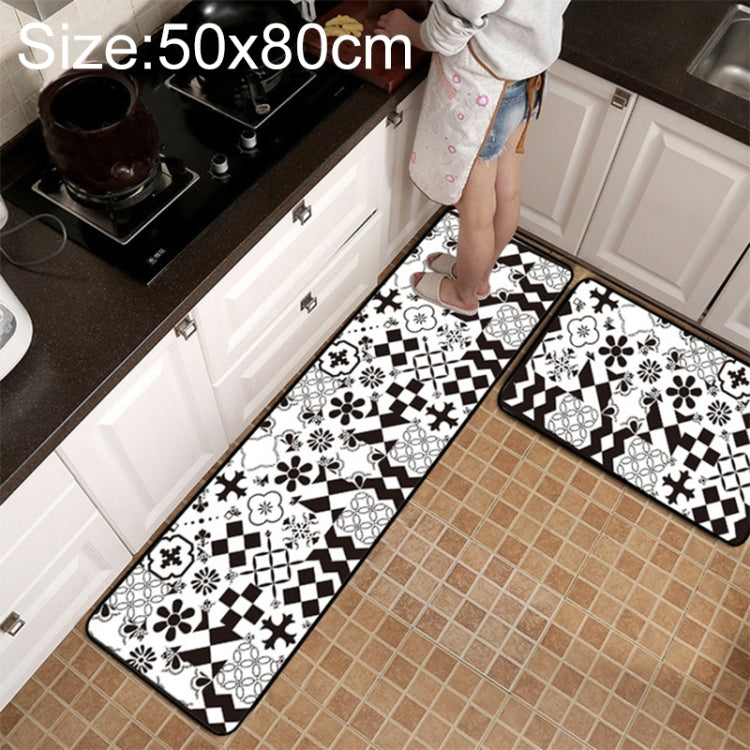 Thảm chống trượt họa tiết lưới hình học cho bếp và phòng tắm, kích thước 40x60cm, 40x120cm, 50x80cm, 50x160cm, bộ 40x60cm + 40x120cm, bộ 50x80cm + 50x160cm