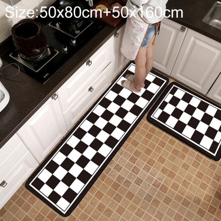 Thảm chống trượt họa tiết lưới hình học cho bếp và phòng tắm, kích thước 40x60cm, 40x120cm, 50x80cm, 50x160cm, bộ 40x60cm + 40x120cm, bộ 50x80cm + 50x160cm