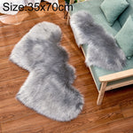 Thảm sofa lông cừu giả hình trái tim đôi sáng tạo, thảm đệm phòng ngủ phòng khách lông mềm, 35x70 cm, 60x120cm