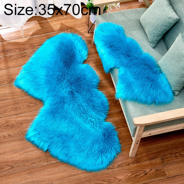 Thảm sofa lông cừu giả hình trái tim đôi sáng tạo, thảm đệm phòng ngủ phòng khách lông mềm, 35x70 cm, 60x120cm